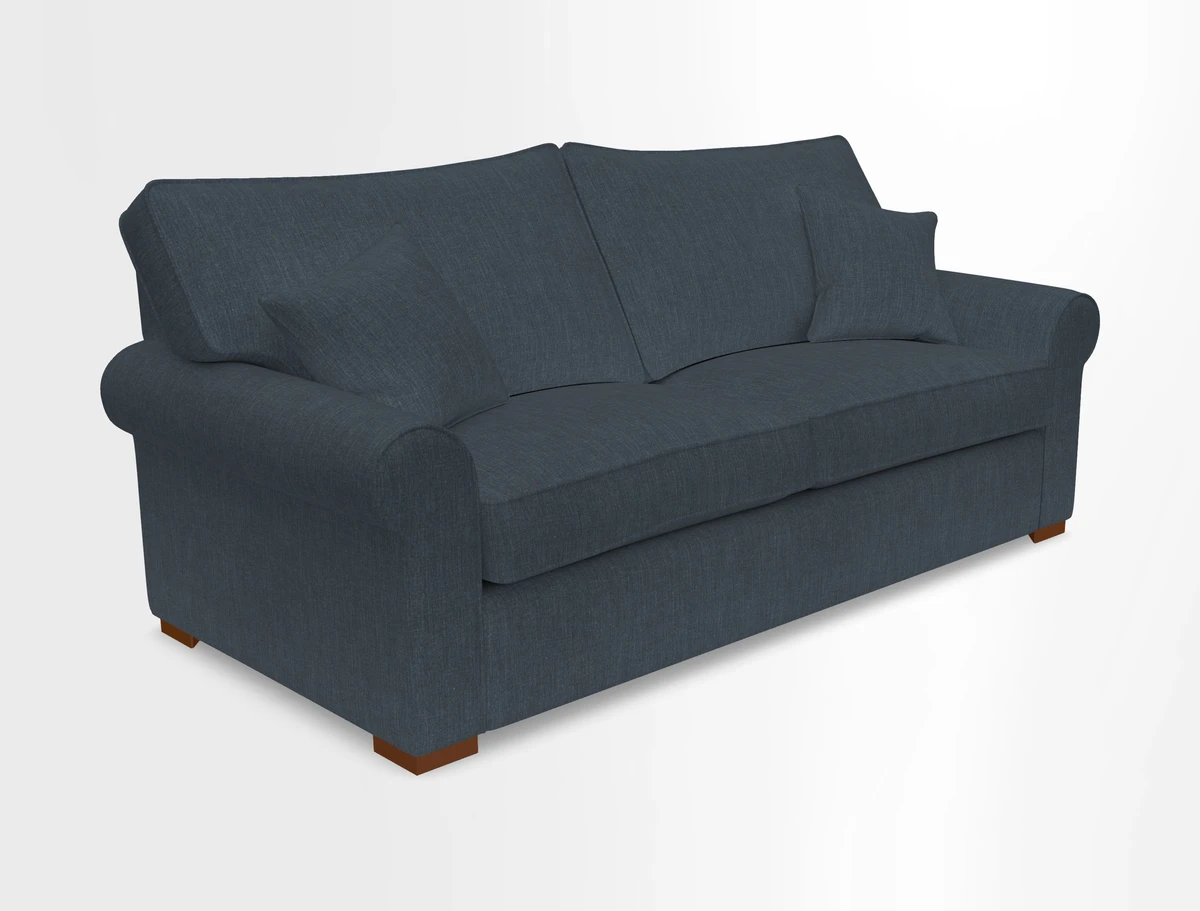 Upperton 3 Seater Loose Cover Sofa in Floral Linen Even So Verde - Fitted cover option available