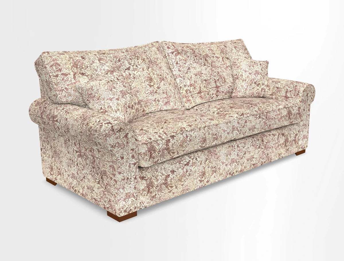 Upperton 3 Seater Loose Cover Sofa in Floral Linen Even So Verde - Fitted cover option available