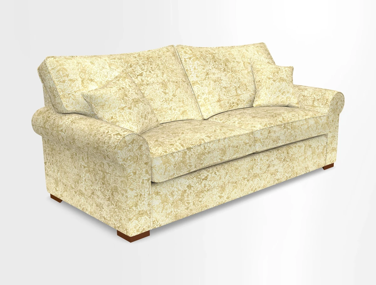 Upperton 3 Seater Loose Cover Sofa in Floral Linen Even So Verde - Fitted cover option available