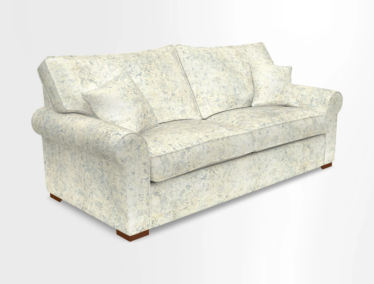 Upperton 3 Seater Loose Cover Sofa in Floral Linen Even So Verde - Fitted cover option available