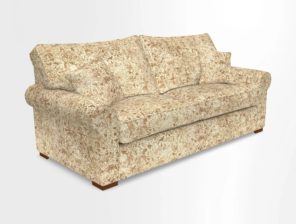 Upperton 3 Seater Loose Cover Sofa in Floral Linen Even So Verde - Fitted cover option available