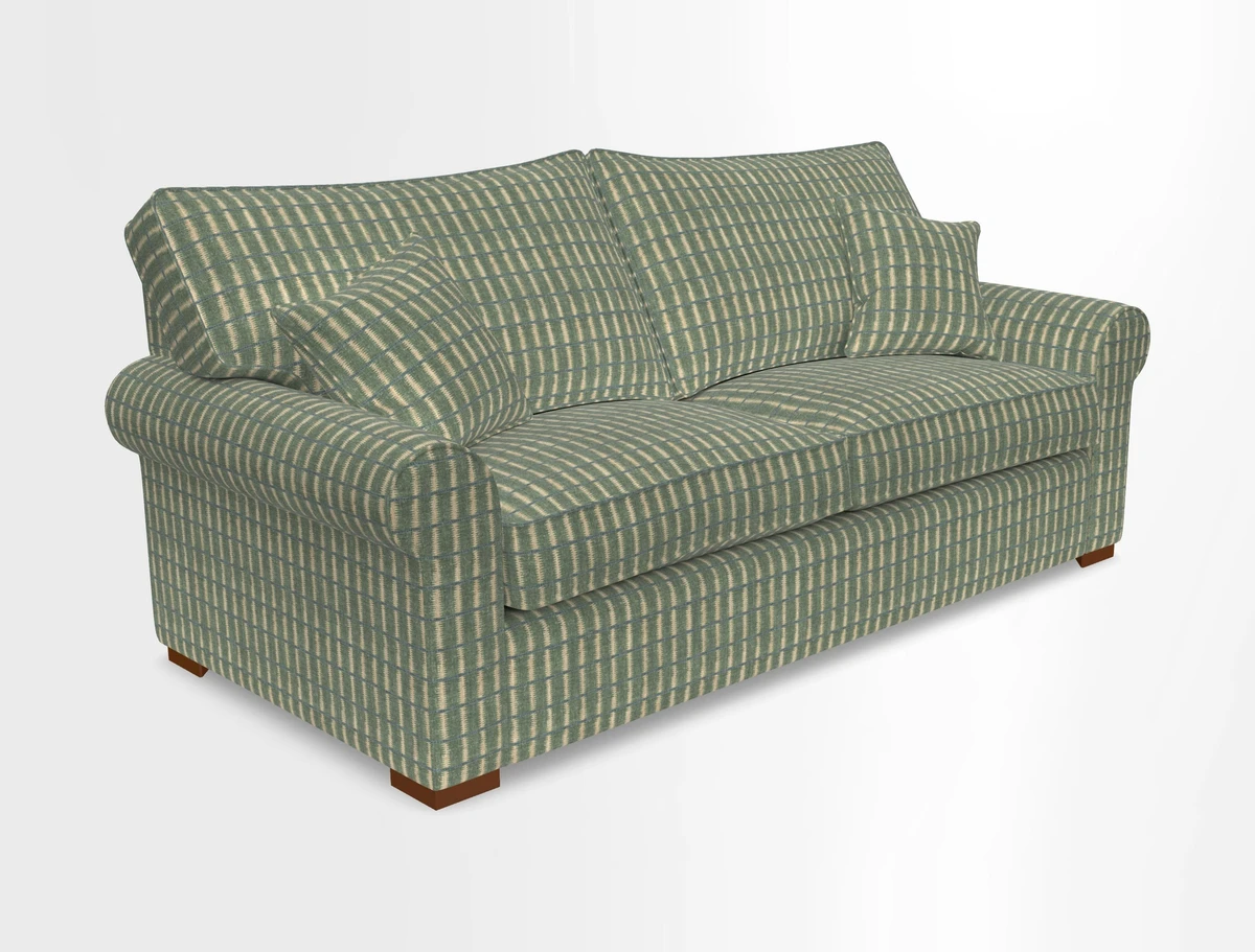 Upperton 3 Seater Loose Cover Sofa in Floral Linen Even So Verde - Fitted cover option available