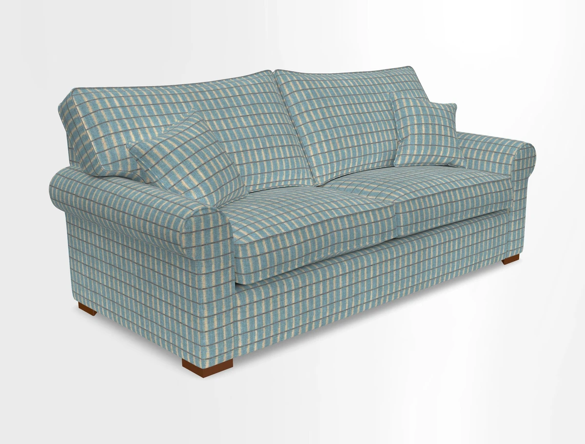 Upperton 3 Seater Loose Cover Sofa in Floral Linen Even So Verde - Fitted cover option available