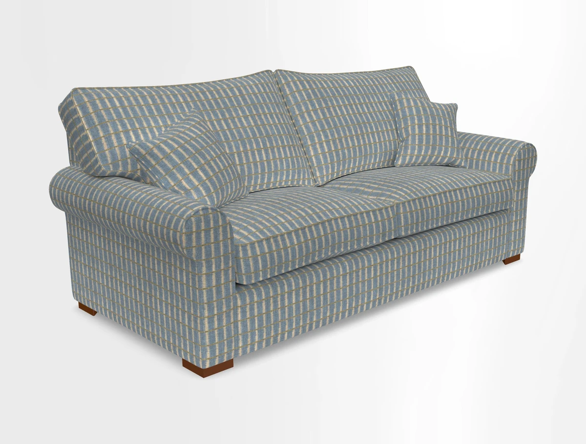 Upperton 3 Seater Loose Cover Sofa in Floral Linen Even So Verde - Fitted cover option available