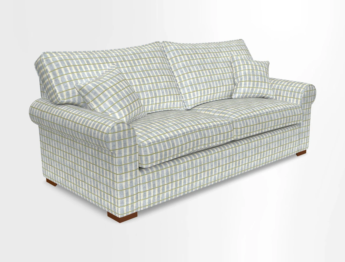 Upperton 3 Seater Loose Cover Sofa in Floral Linen Even So Verde - Fitted cover option available