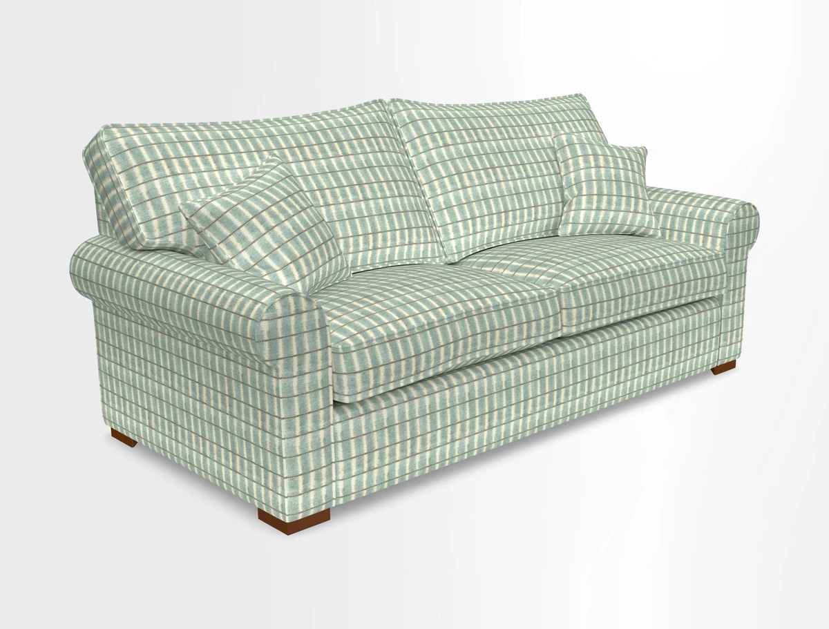 Upperton 3 Seater Loose Cover Sofa in Floral Linen Even So Verde - Fitted cover option available