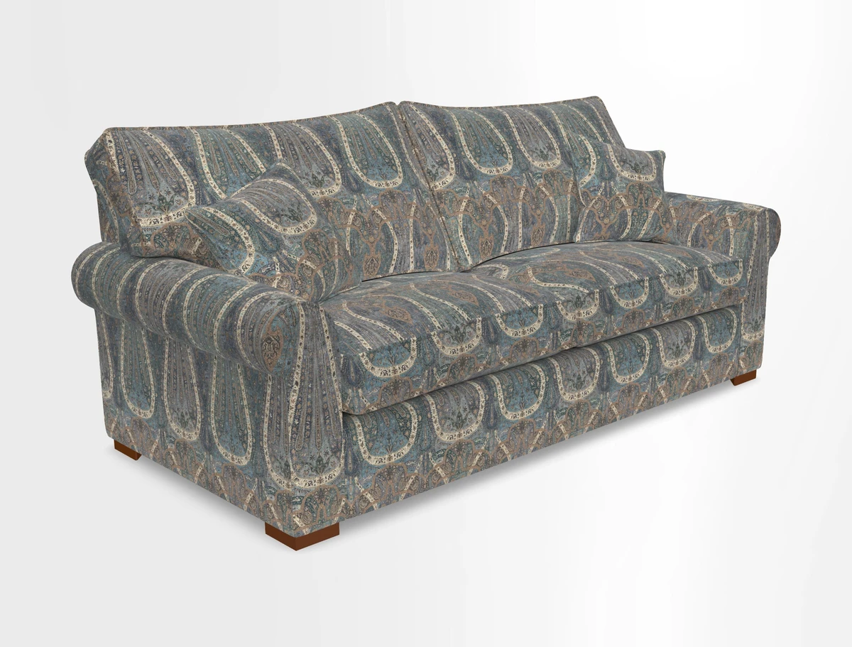 Upperton 3 Seater Loose Cover Sofa in Floral Linen Even So Verde - Fitted cover option available