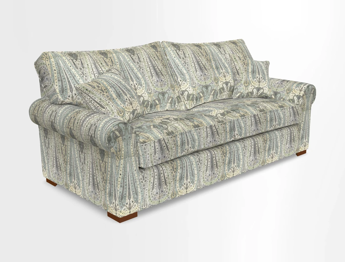 Upperton 3 Seater Loose Cover Sofa in Floral Linen Even So Verde - Fitted cover option available
