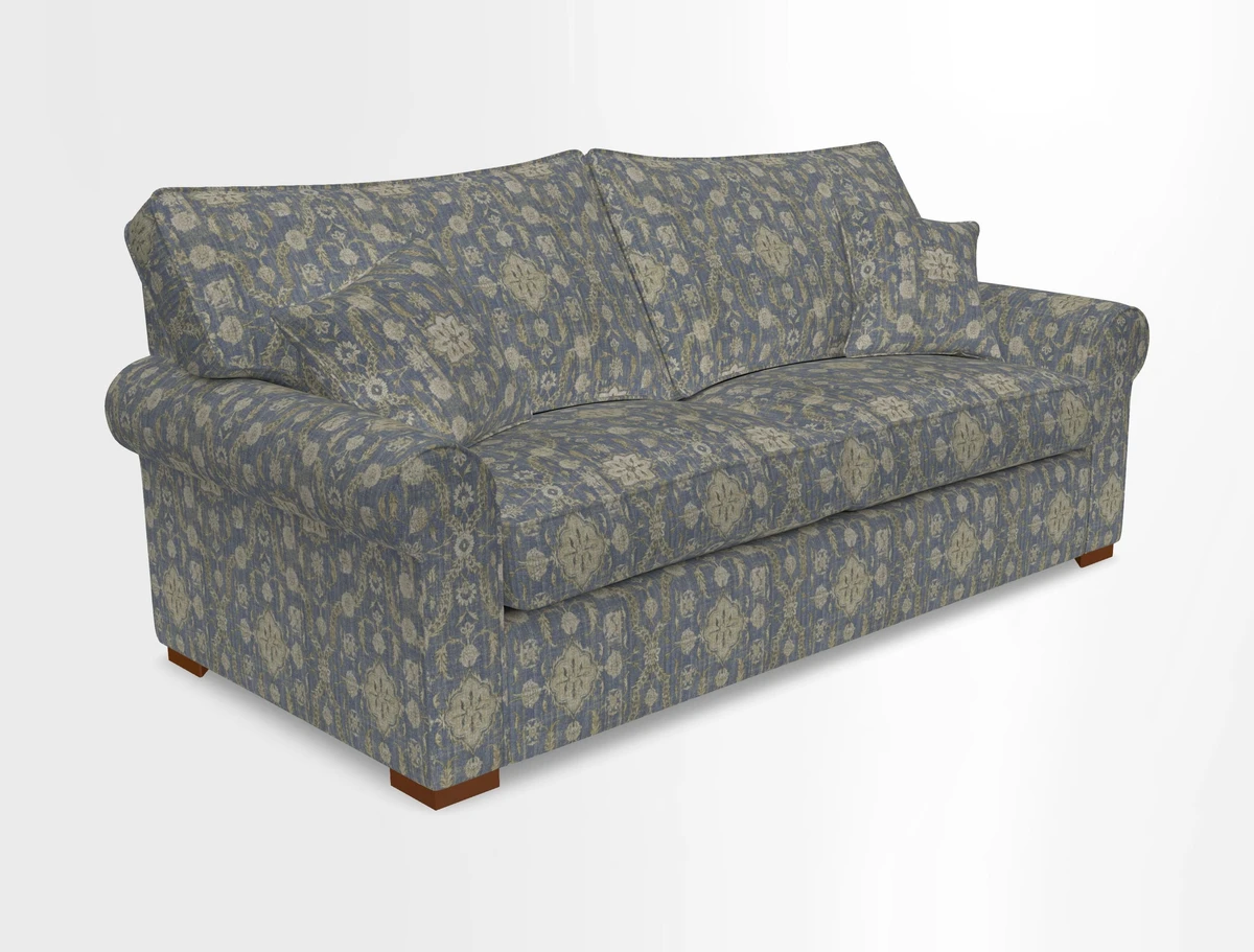 Upperton 3 Seater Loose Cover Sofa in Floral Linen Even So Verde - Fitted cover option available