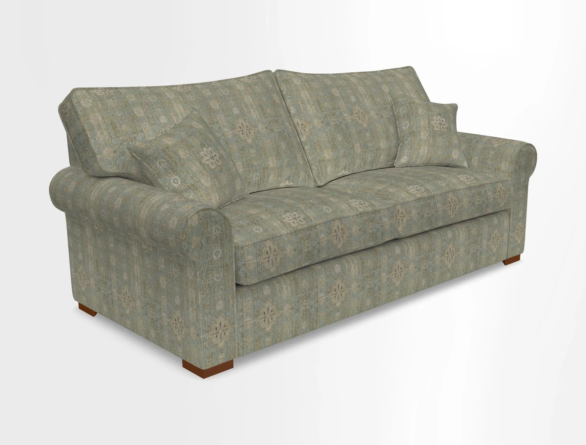 Upperton 3 Seater Loose Cover Sofa in Floral Linen Even So Verde - Fitted cover option available