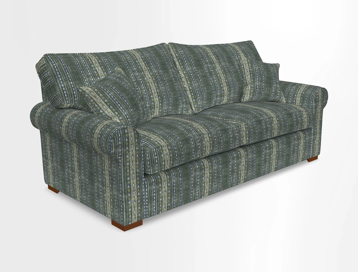 Upperton 3 Seater Loose Cover Sofa in Floral Linen Even So Verde - Fitted cover option available