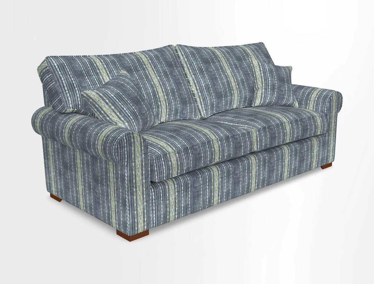 Upperton 3 Seater Loose Cover Sofa in Floral Linen Even So Verde - Fitted cover option available