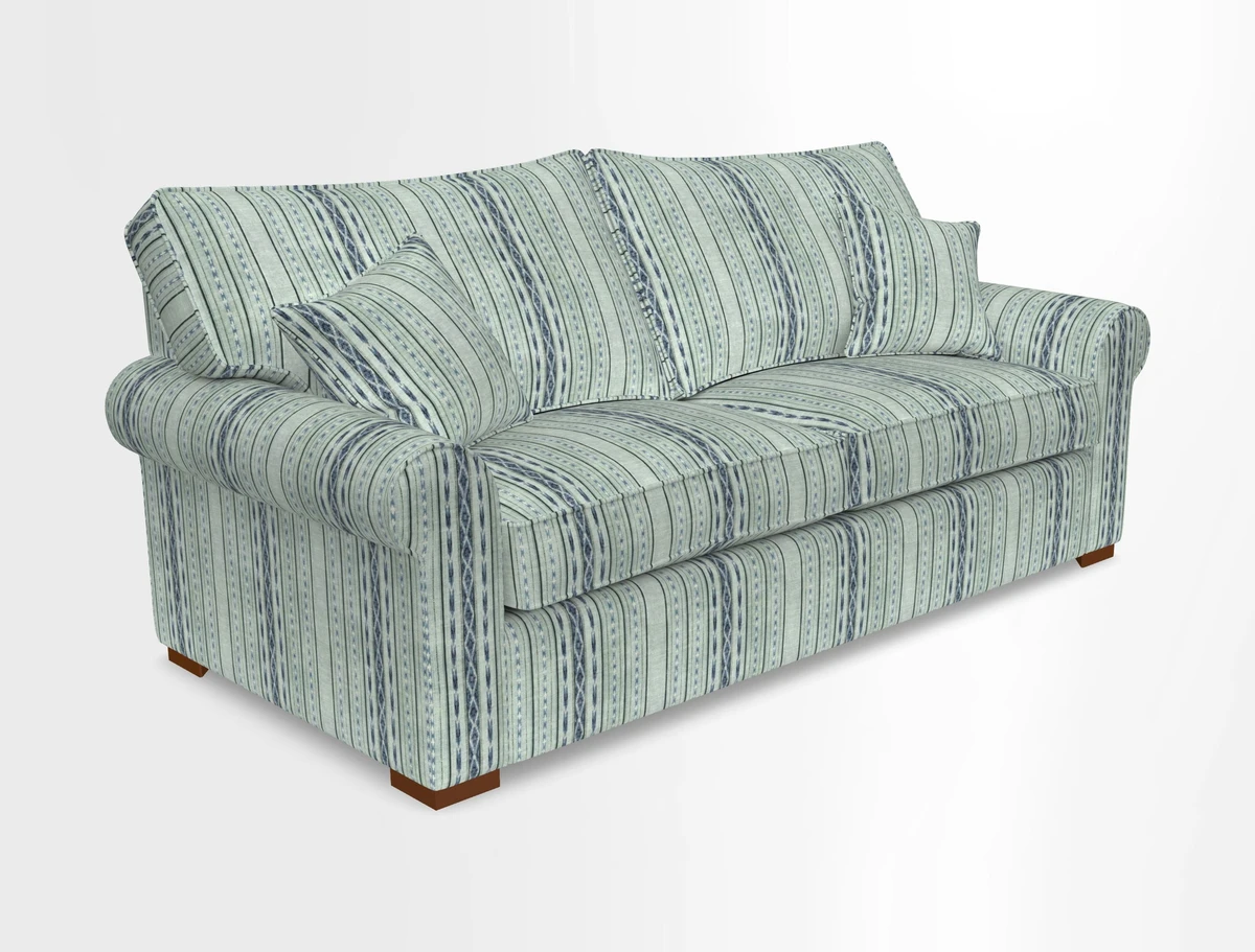 Upperton 3 Seater Loose Cover Sofa in Floral Linen Even So Verde - Fitted cover option available
