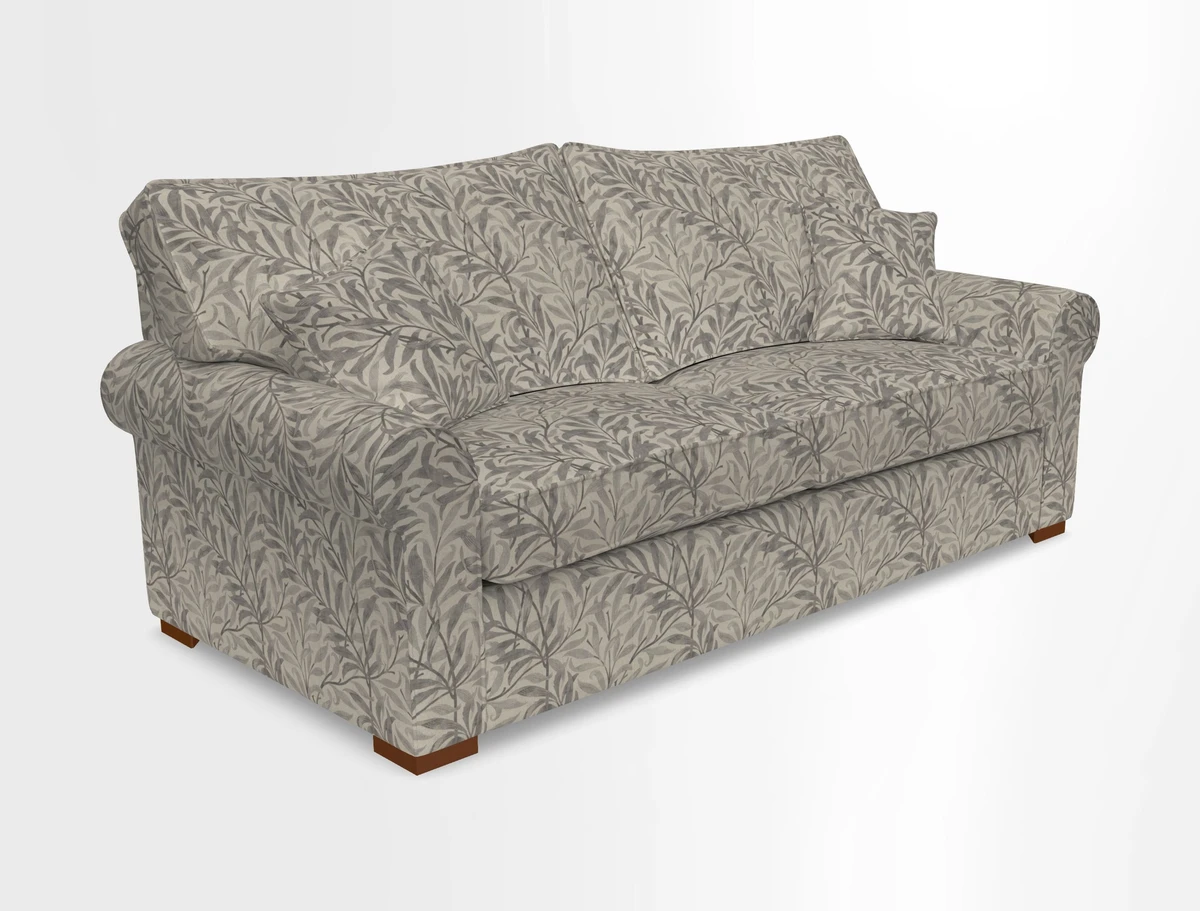 Upperton 3 Seater Loose Cover Sofa in Floral Linen Even So Verde - Fitted cover option available