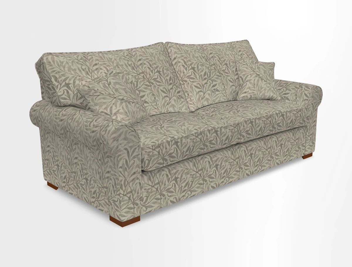Upperton 3 Seater Loose Cover Sofa in Floral Linen Even So Verde - Fitted cover option available
