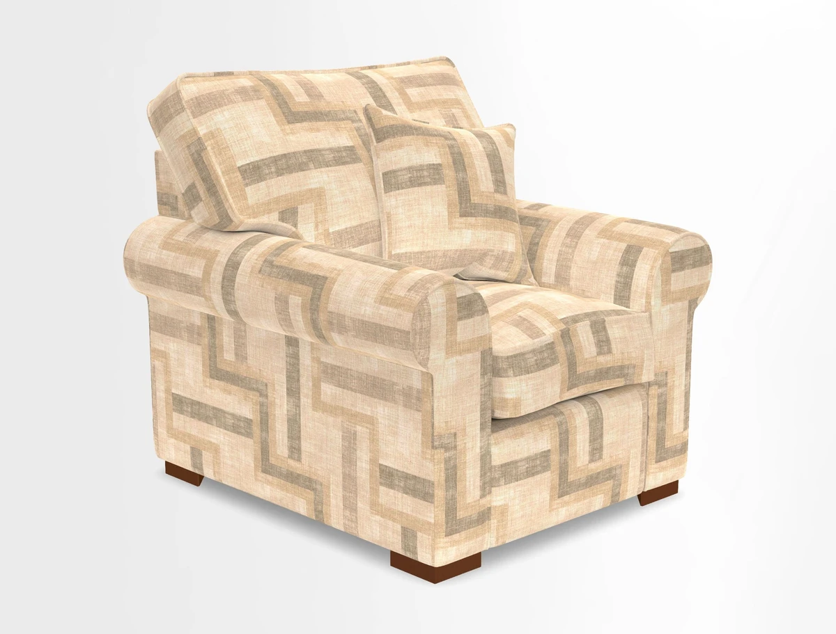 Upperton Chair in Two Tone Plain Biscuit - Loose cover option available