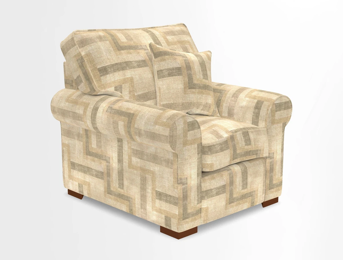 Upperton Chair in Two Tone Plain Biscuit - Loose cover option available
