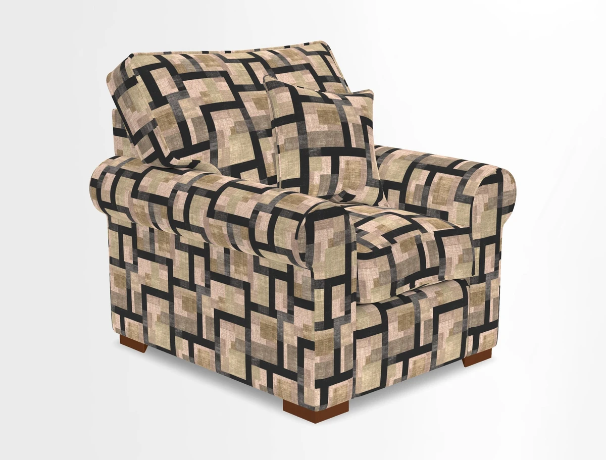 Upperton Chair in Two Tone Plain Biscuit - Loose cover option available