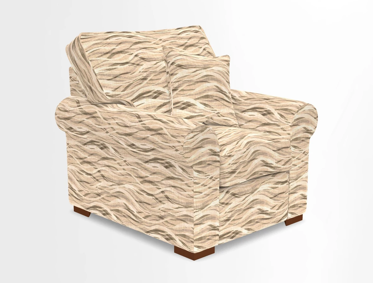 Upperton Chair in Two Tone Plain Biscuit - Loose cover option available