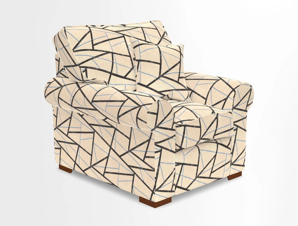 Upperton Chair in Two Tone Plain Biscuit - Loose cover option available