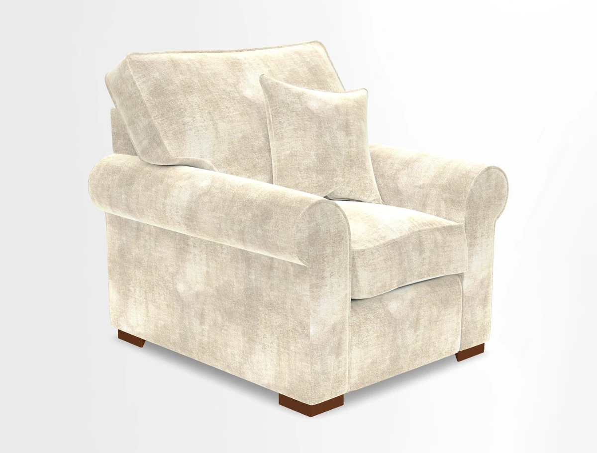 Upperton Chair in Two Tone Plain Biscuit - Loose cover option available