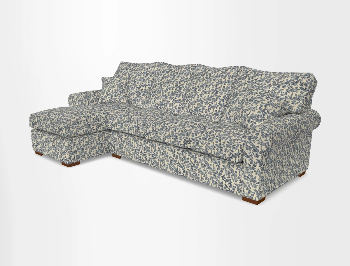Upperton Chaise LHF in Two Tone Plain Biscuit - Loose cover option available