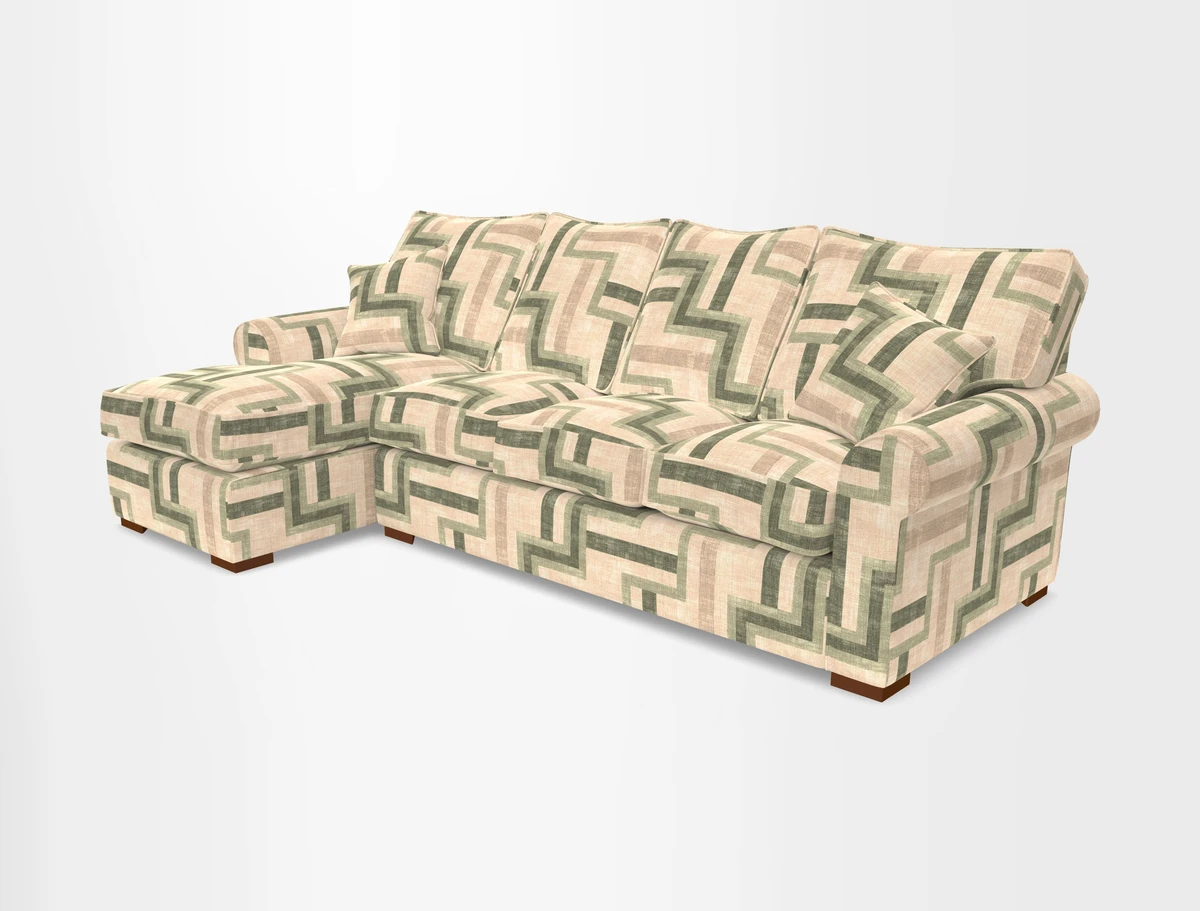 Upperton Chaise LHF in Two Tone Plain Biscuit - Loose cover option available