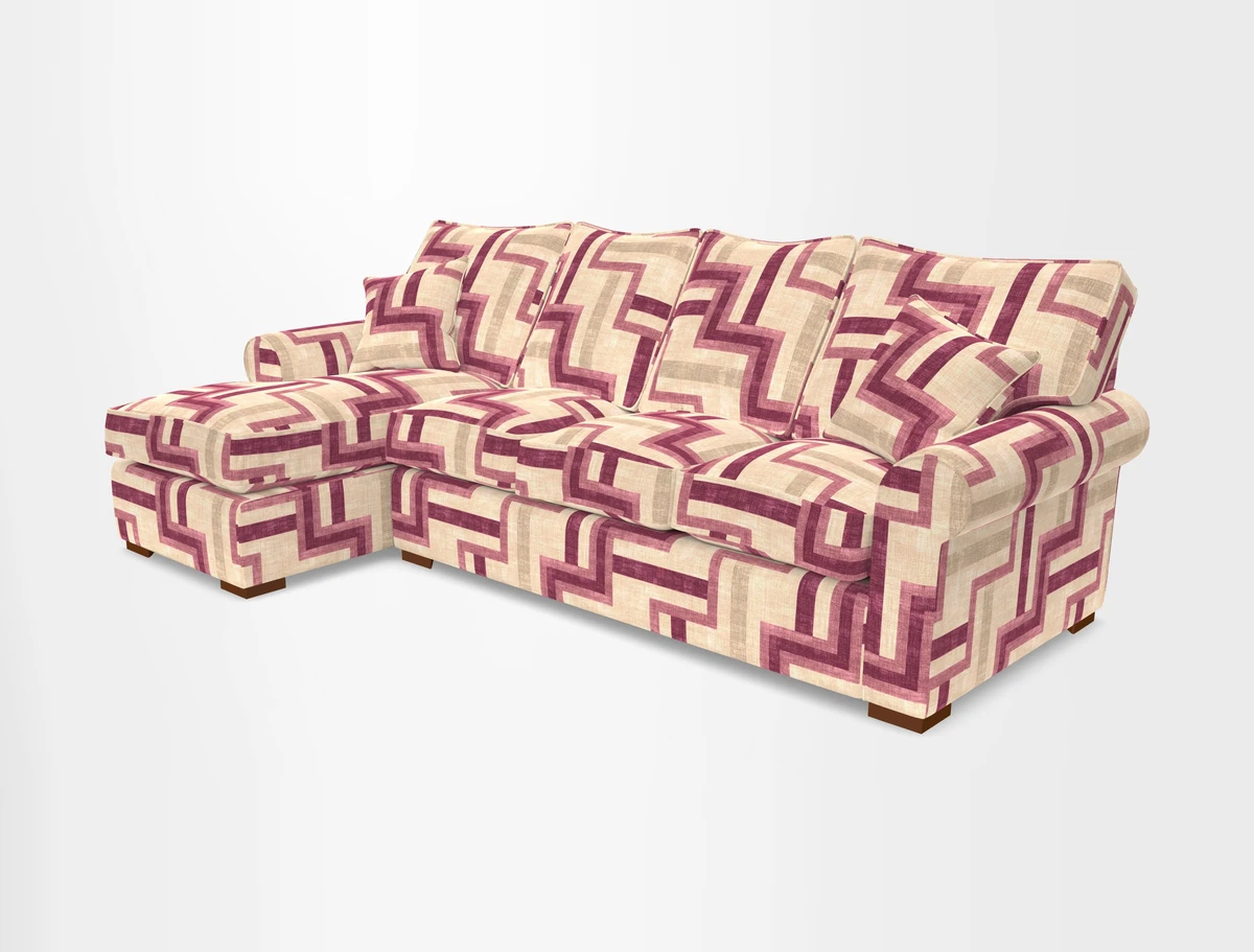 Upperton Chaise LHF in Two Tone Plain Biscuit - Loose cover option available