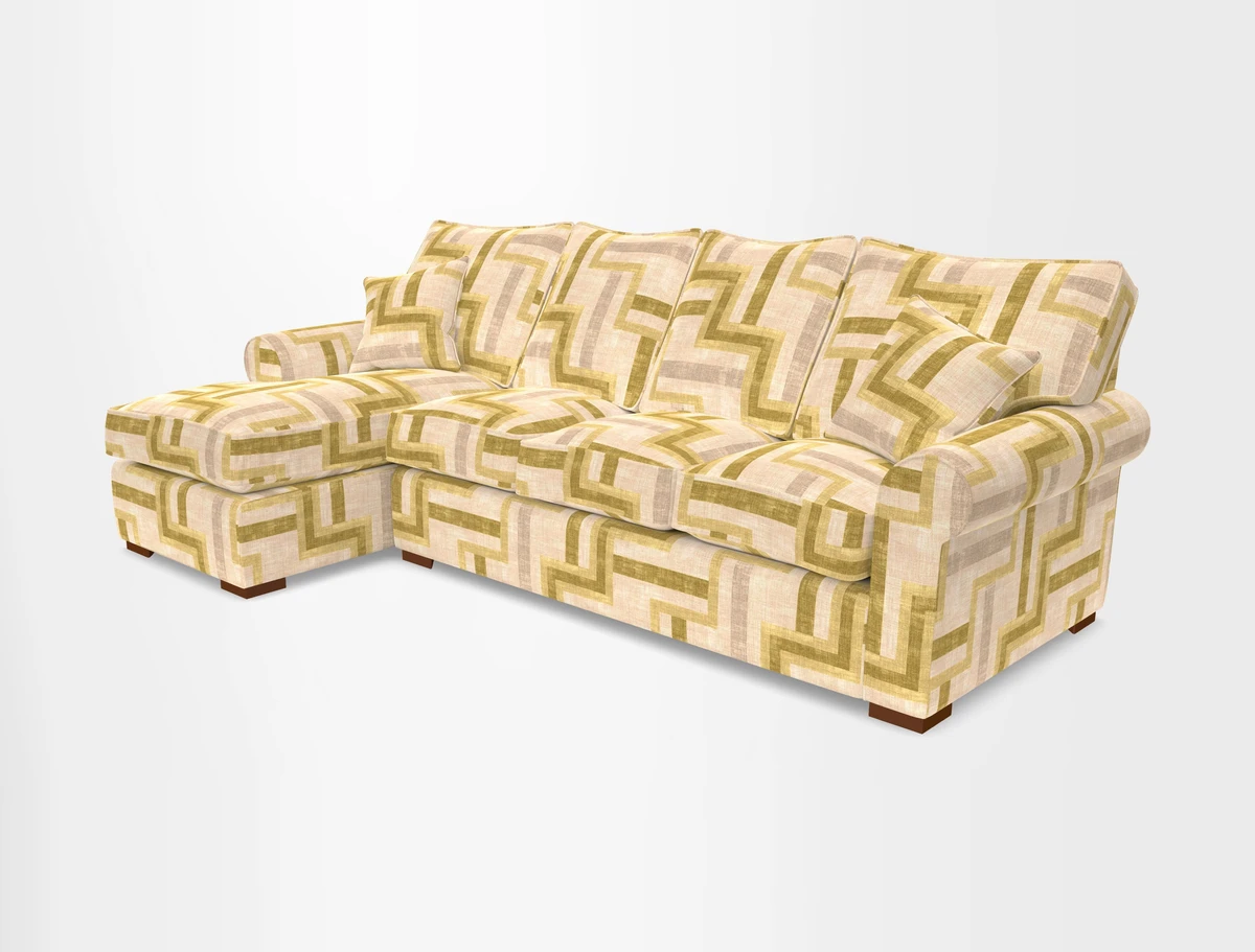 Upperton Chaise LHF in Two Tone Plain Biscuit - Loose cover option available