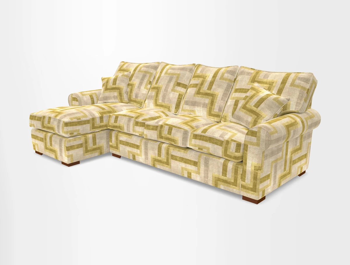 Upperton Chaise LHF in Two Tone Plain Biscuit - Loose cover option available