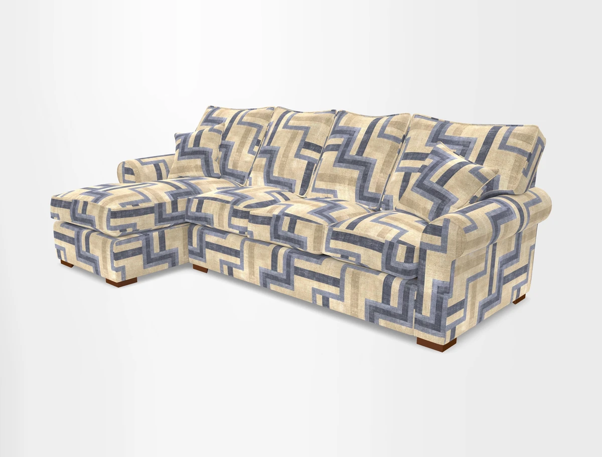 Upperton Chaise LHF in Two Tone Plain Biscuit - Loose cover option available