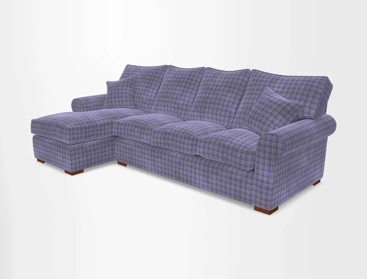 Upperton Chaise LHF in Two Tone Plain Biscuit - Loose cover option available