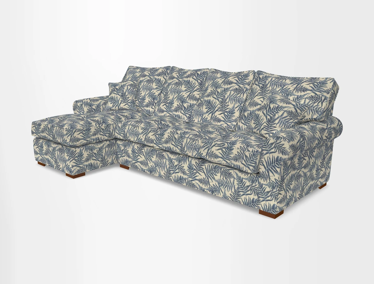 Upperton Chaise LHF in Two Tone Plain Biscuit - Loose cover option available
