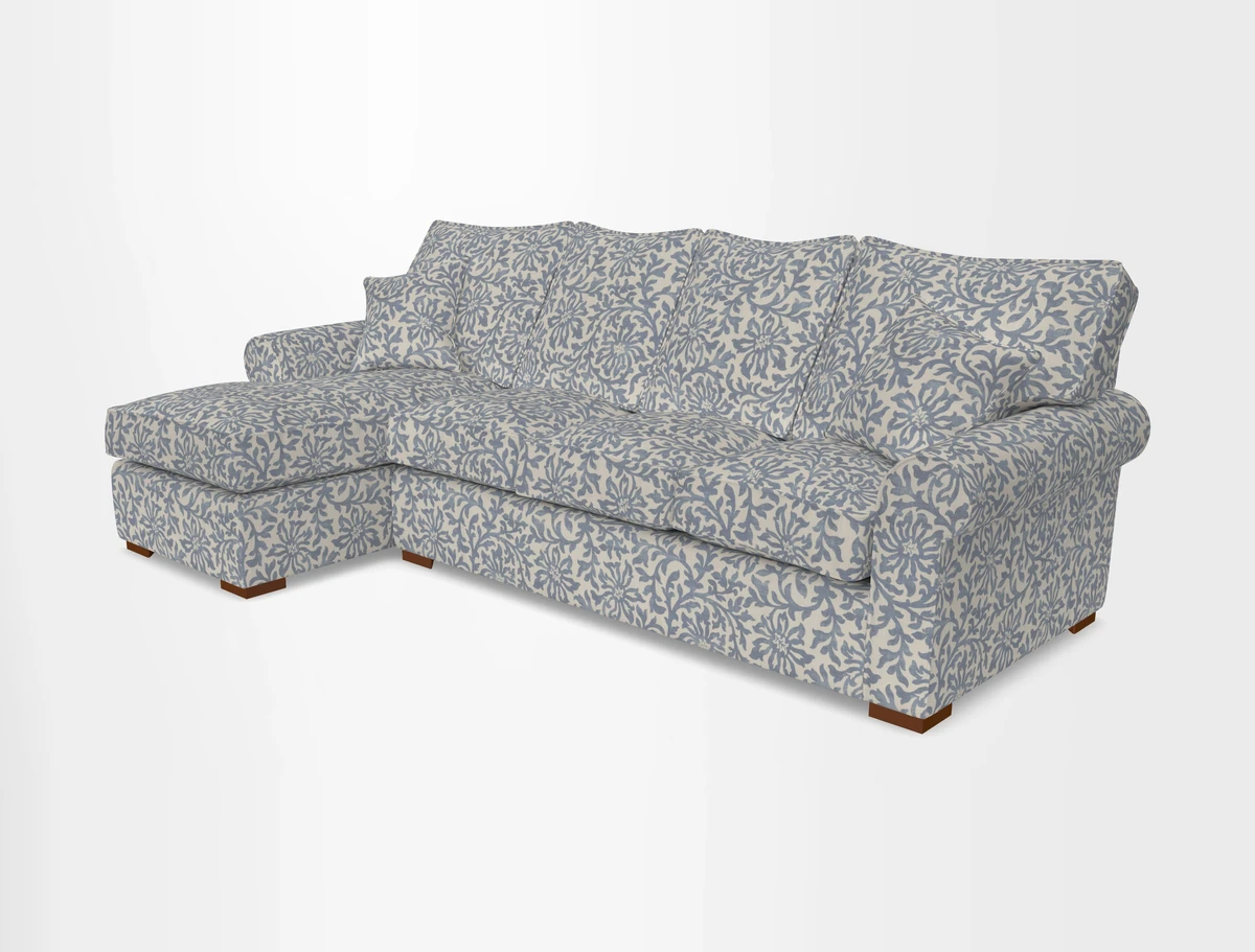 Upperton Chaise LHF in Two Tone Plain Biscuit - Loose cover option available