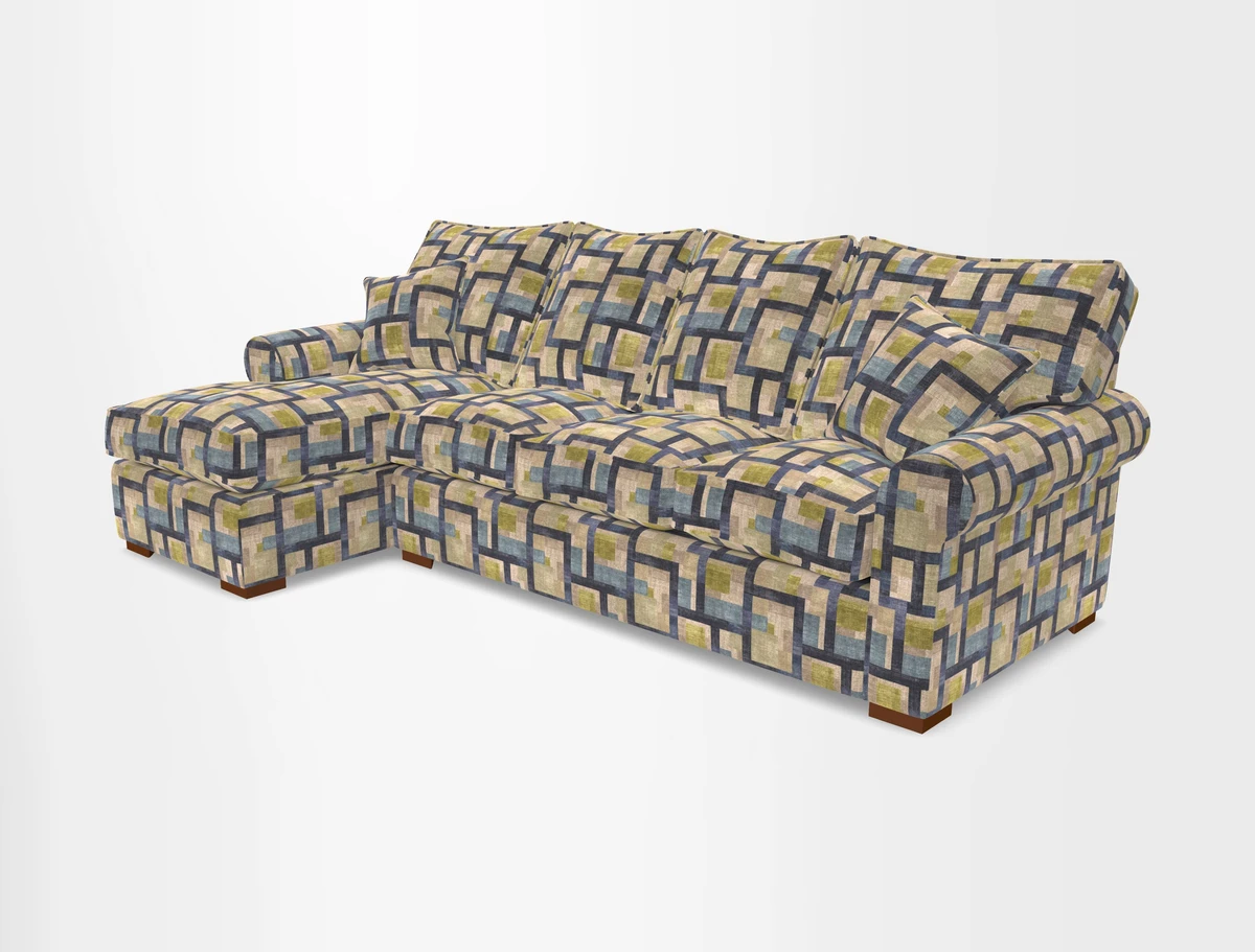 Upperton Chaise LHF in Two Tone Plain Biscuit - Loose cover option available