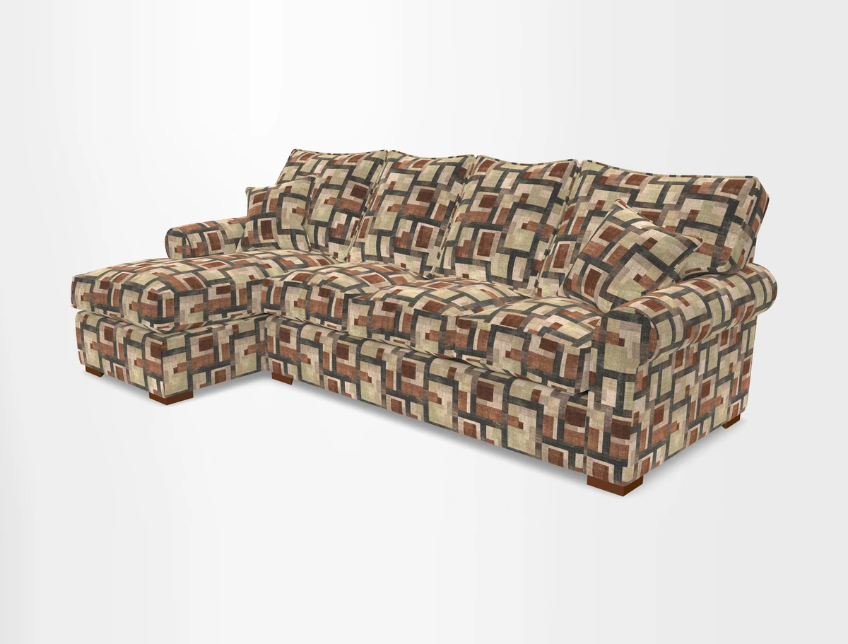 Upperton Chaise LHF in Two Tone Plain Biscuit - Loose cover option available