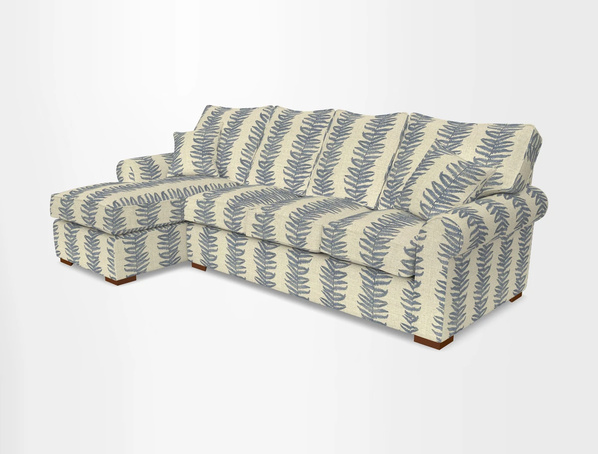 Upperton Chaise LHF in Two Tone Plain Biscuit - Loose cover option available