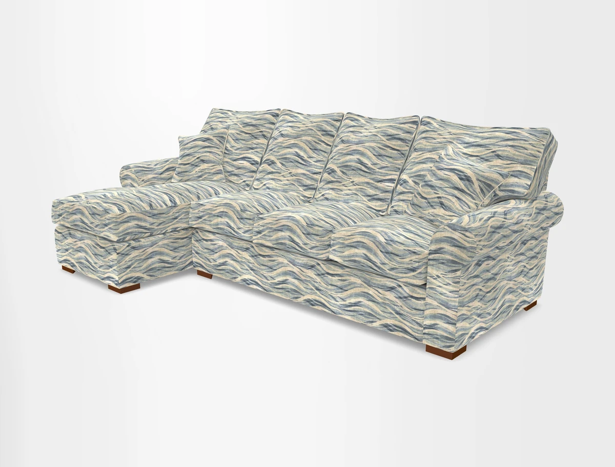 Upperton Chaise LHF in Two Tone Plain Biscuit - Loose cover option available