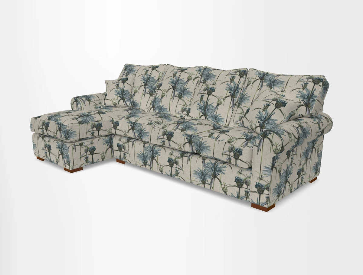 Upperton Chaise LHF in Two Tone Plain Biscuit - Loose cover option available