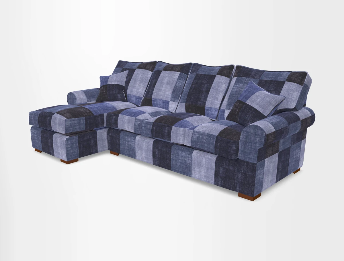 Upperton Chaise LHF in Two Tone Plain Biscuit - Loose cover option available