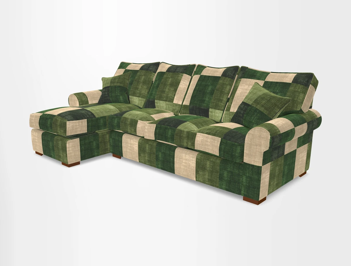 Upperton Chaise LHF in Two Tone Plain Biscuit - Loose cover option available