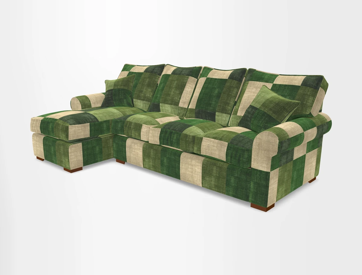 Upperton Chaise LHF in Two Tone Plain Biscuit - Loose cover option available