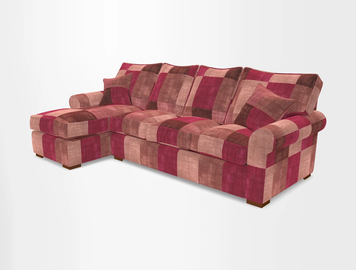 Upperton Chaise LHF in Two Tone Plain Biscuit - Loose cover option available