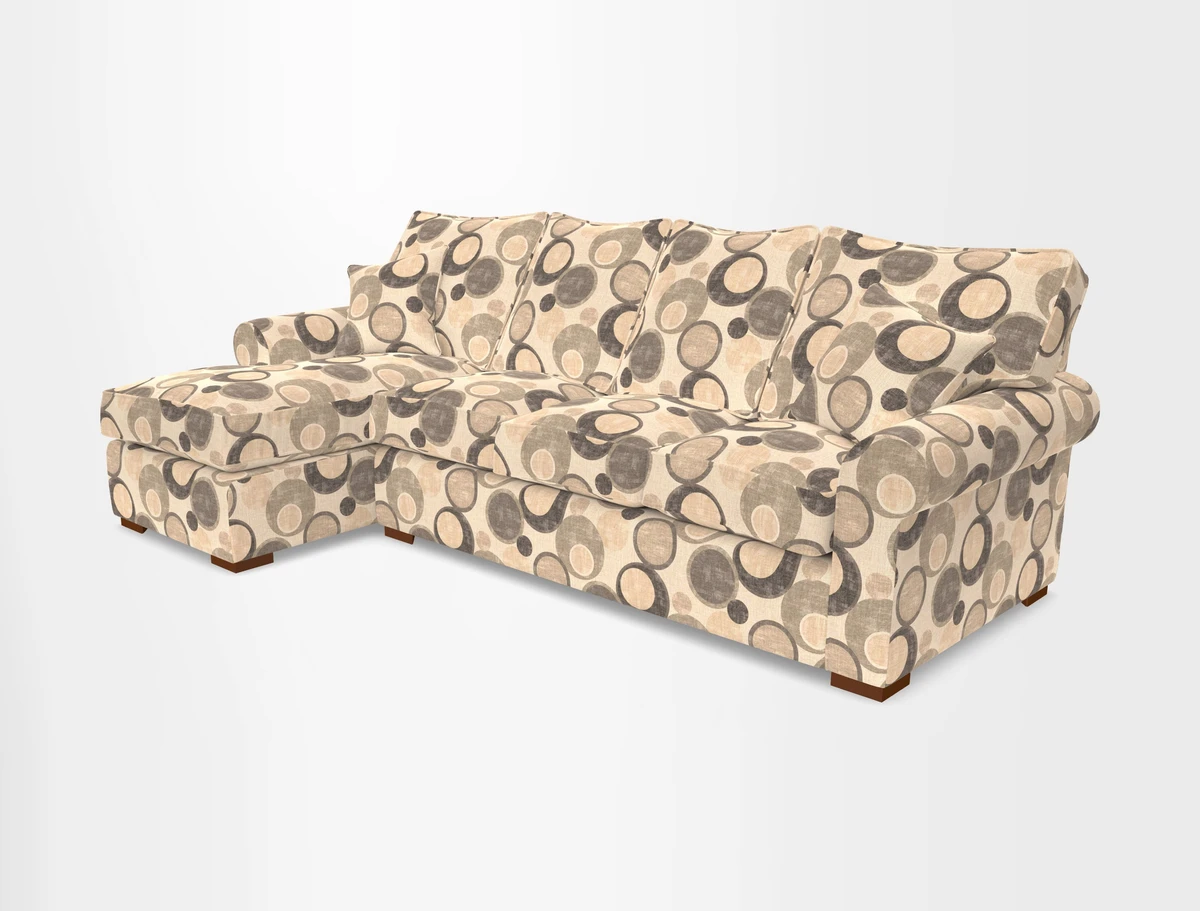 Upperton Chaise LHF in Two Tone Plain Biscuit - Loose cover option available