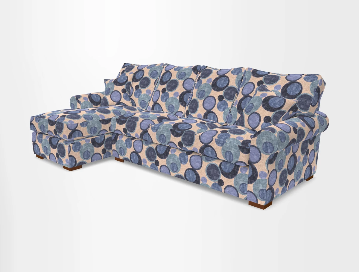 Upperton Chaise LHF in Two Tone Plain Biscuit - Loose cover option available