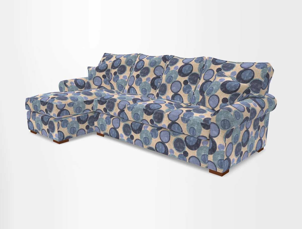 Upperton Chaise LHF in Two Tone Plain Biscuit - Loose cover option available