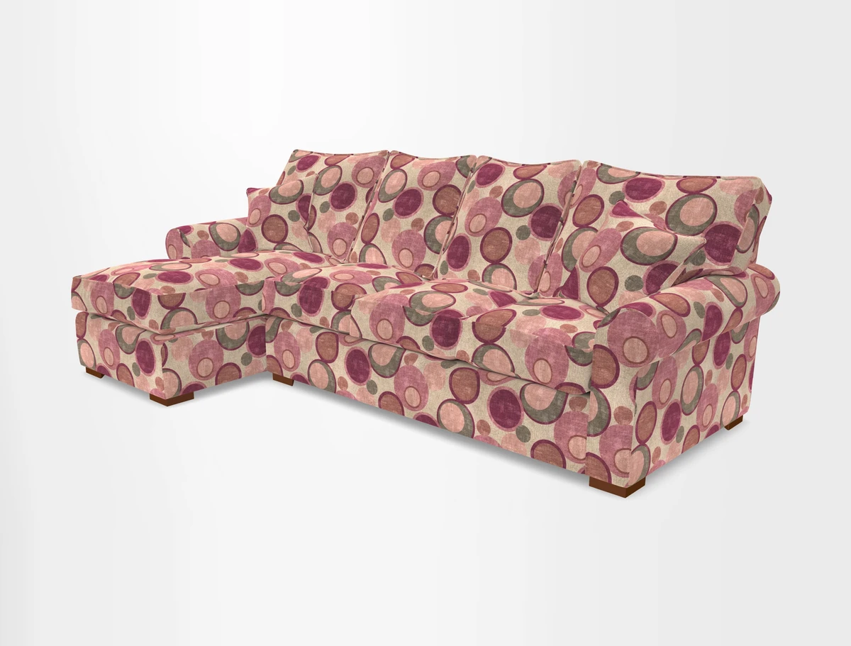 Upperton Chaise LHF in Two Tone Plain Biscuit - Loose cover option available