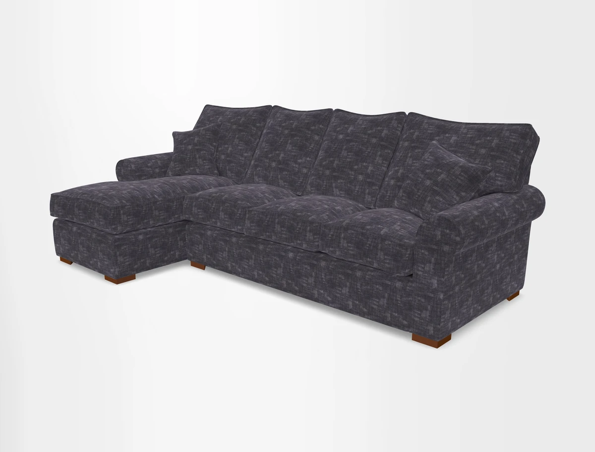 Upperton Chaise LHF in Two Tone Plain Biscuit - Loose cover option available