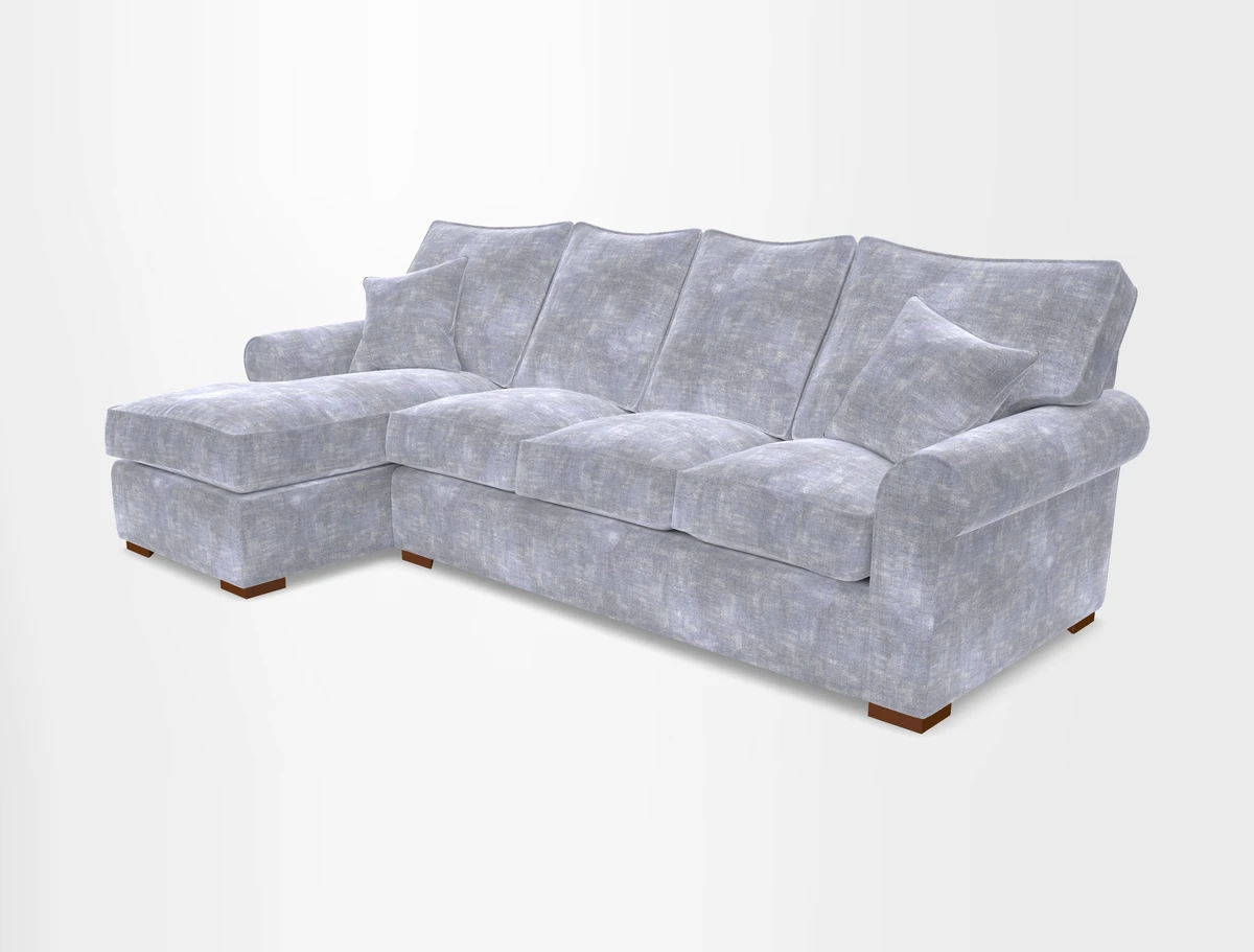 Upperton Chaise LHF in Two Tone Plain Biscuit - Loose cover option available