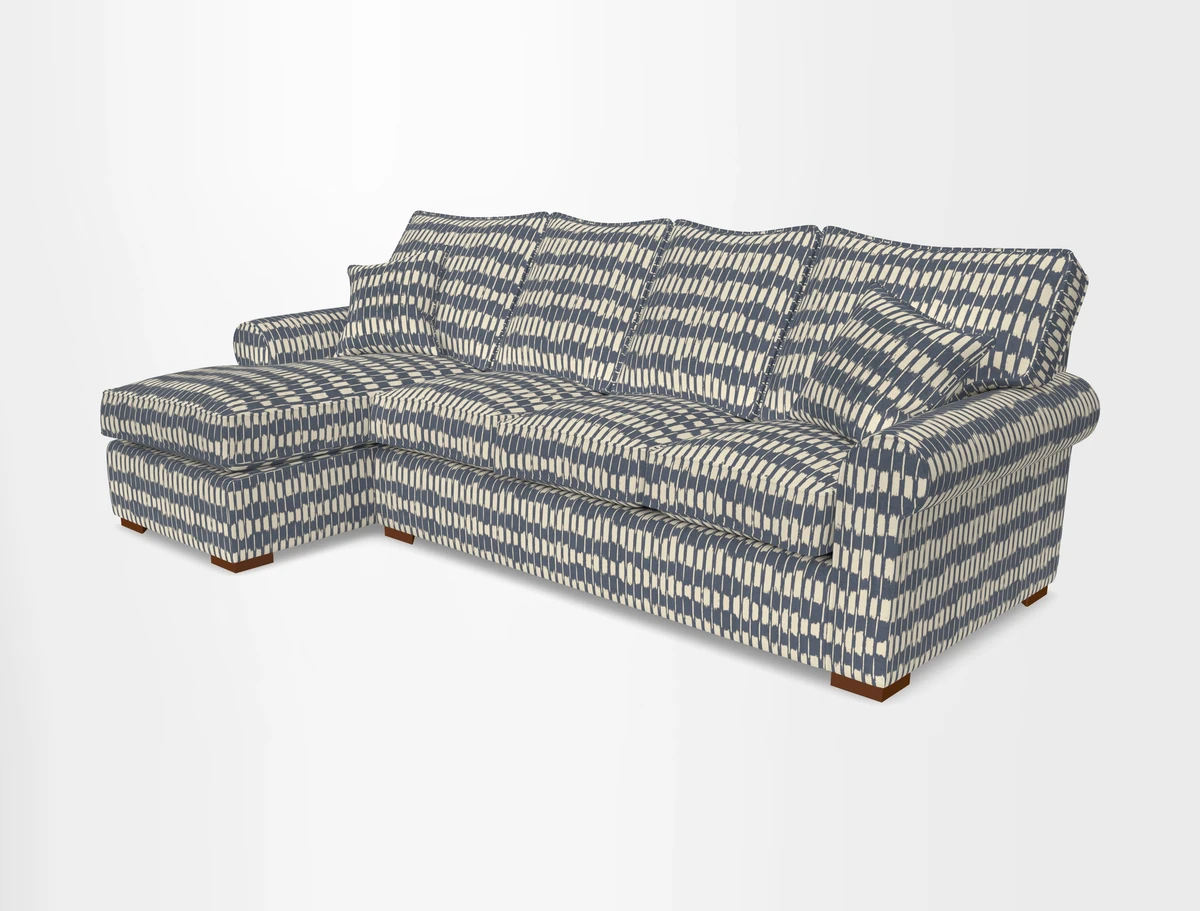 Upperton Chaise LHF in Two Tone Plain Biscuit - Loose cover option available
